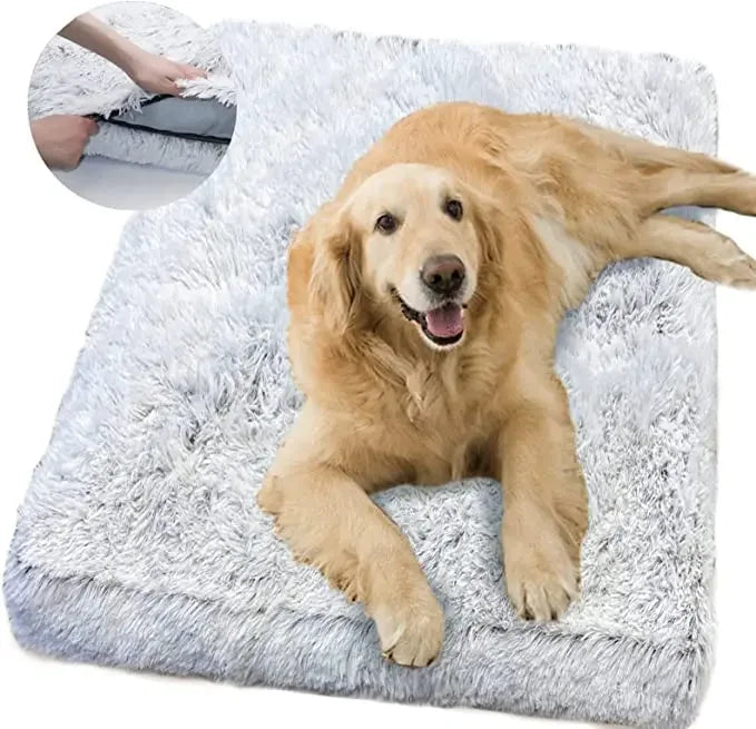 Tapis de lit en peluche pour chien