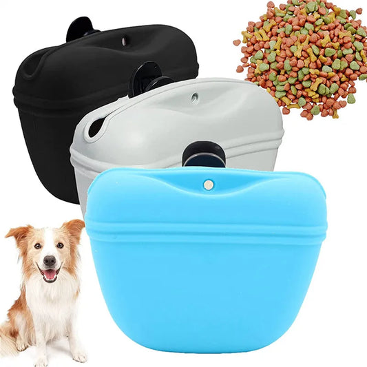 Sac de friandises en Silicone portable pour chien et  sac de rangement de récompense alimentaire pour animaux de compagnie.